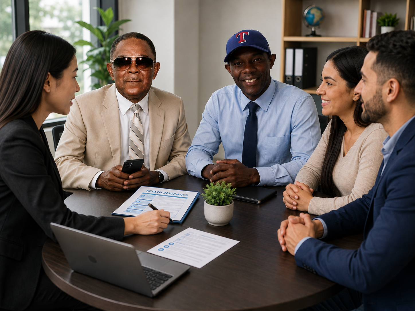 Guzman Solutions advisors reviewing health insurance options with a New Jersey family